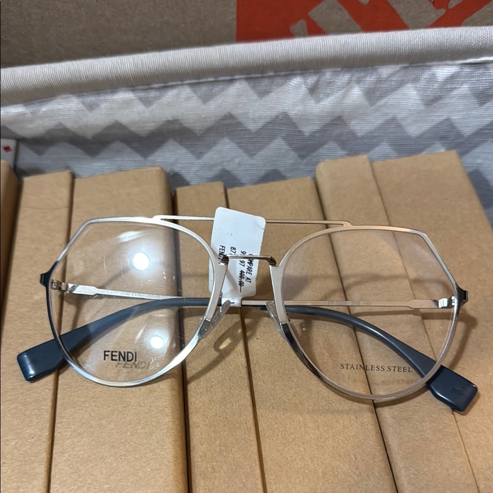Fendi Silver Minimalist Accents Eyewear